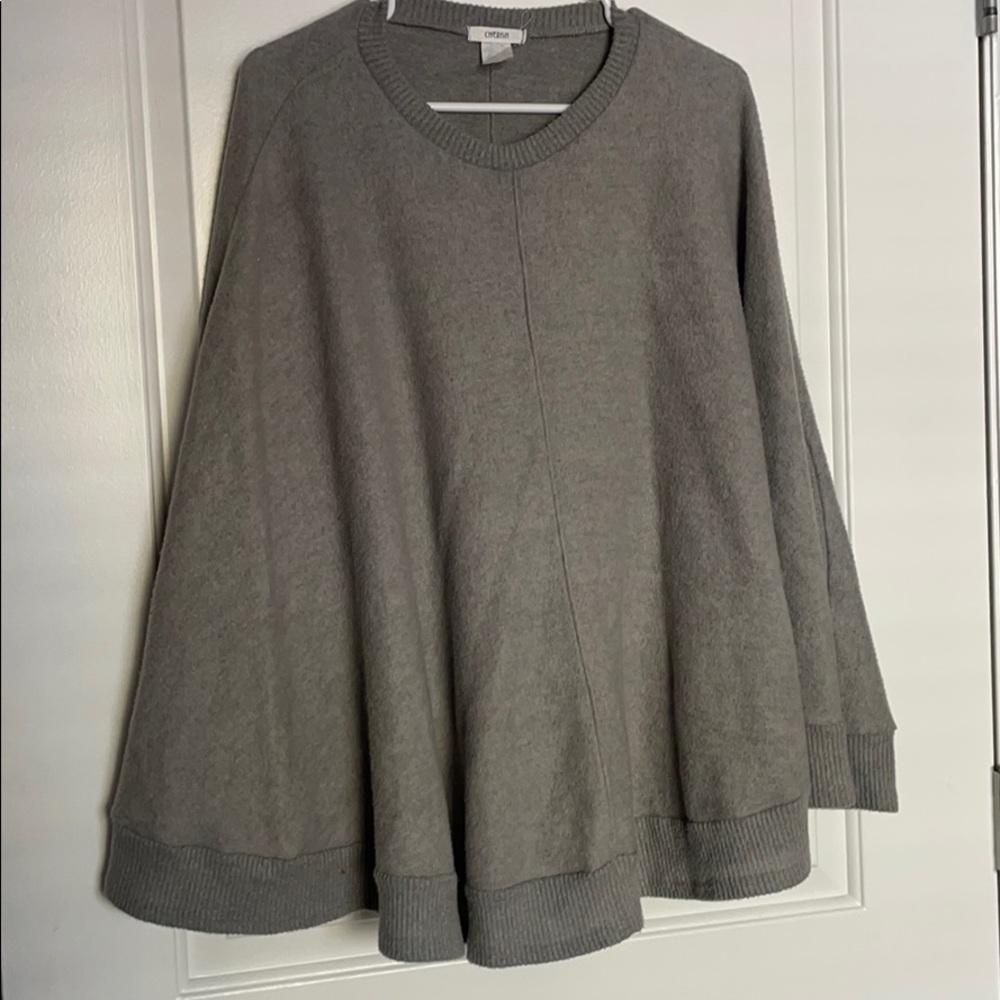 Gray cozy poncho